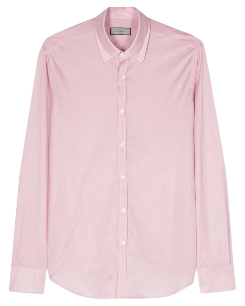 Canali Langärmeliges Hemd - Rosa Rosa