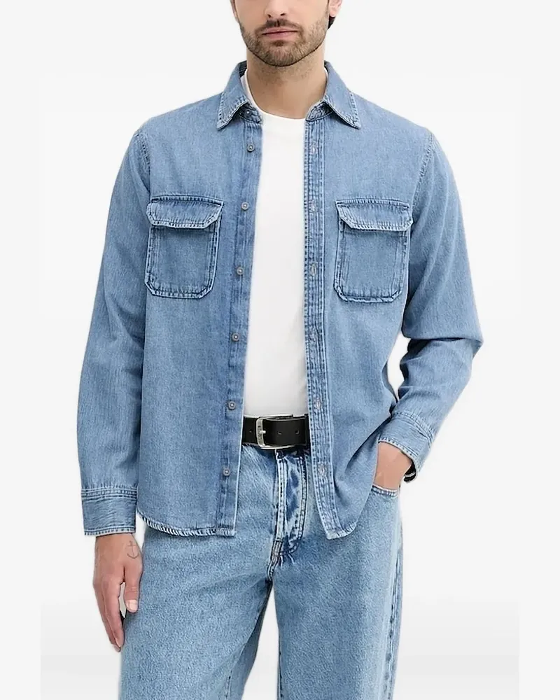 Armani Exchange Jeanshemd mit Klappentasche - Blau Blau