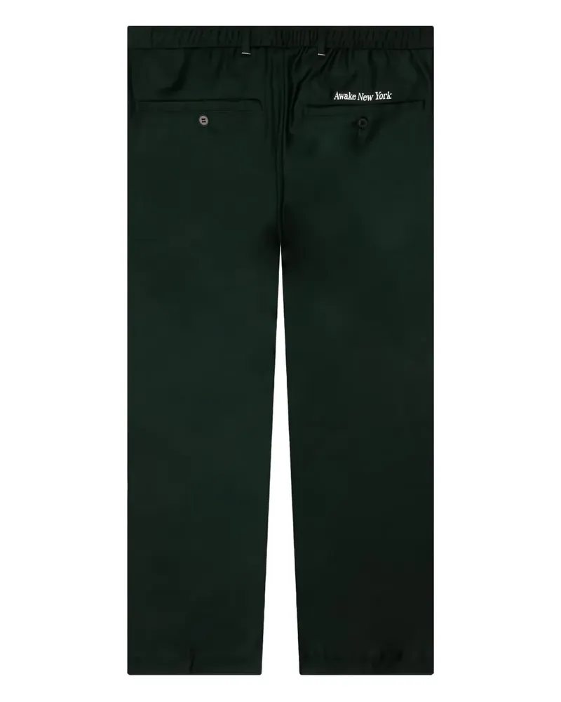 AWAKE NY Bestickte Hose mit Faltendetail - Grün Grün