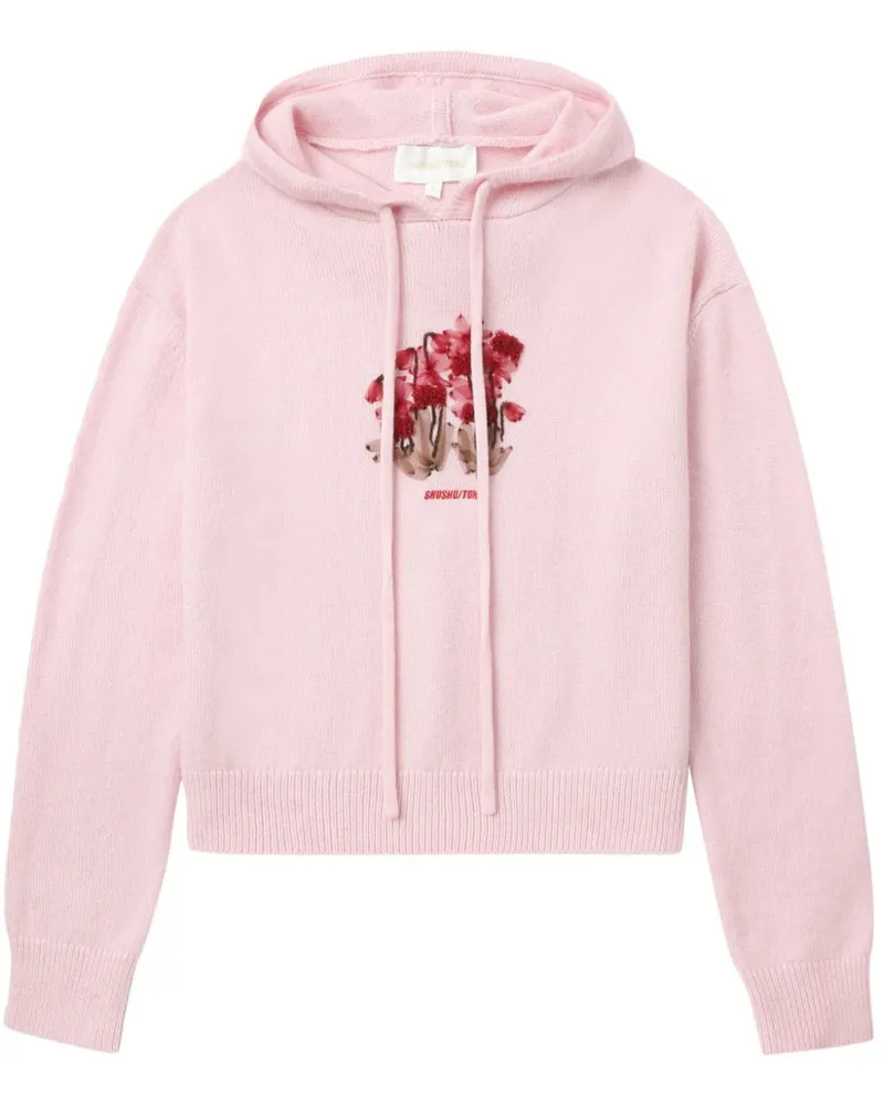 SHUSHU/TONG Hoodie mit Blumenstickerei - Rosa Rosa
