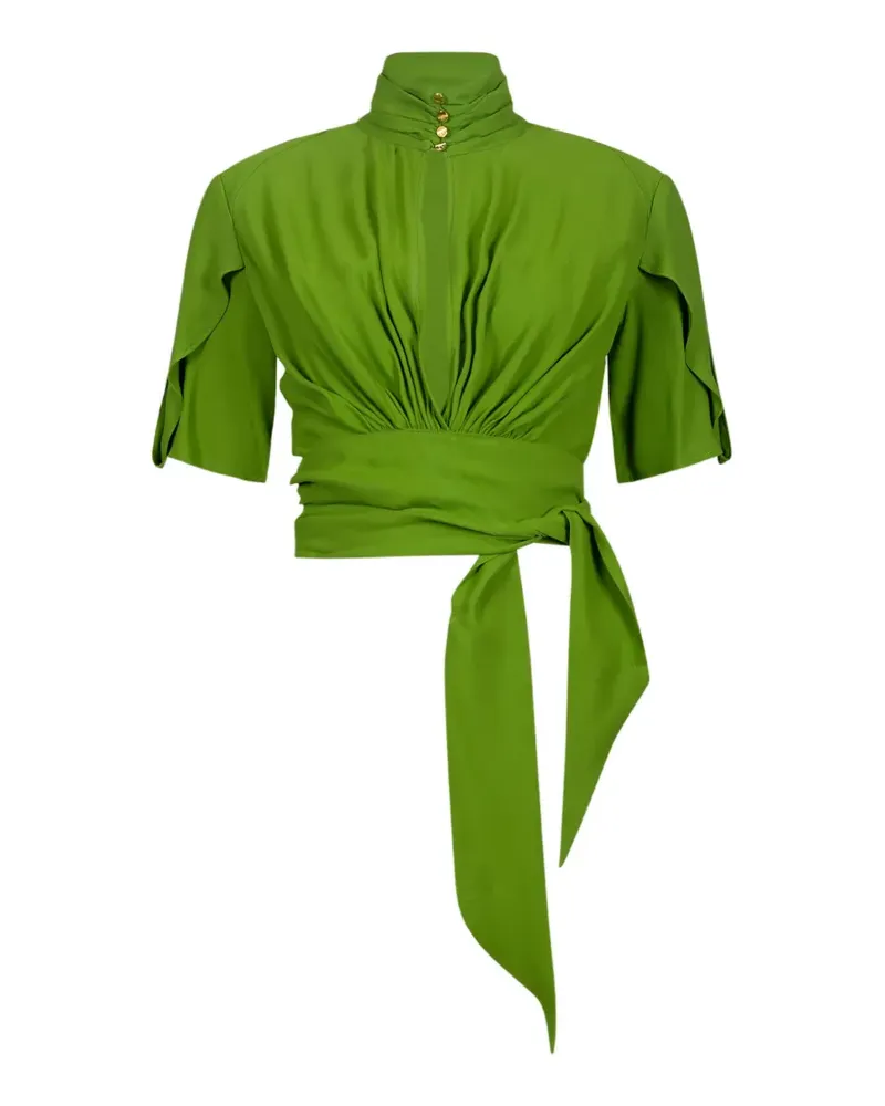 Elisabetta Franchi Bluse mit Raffung - Grün Grün