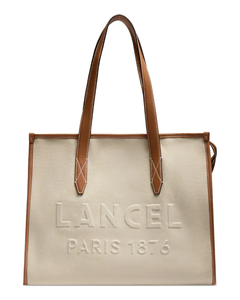 Lancel Jour De  leather-trim tote bag - Nude Nude