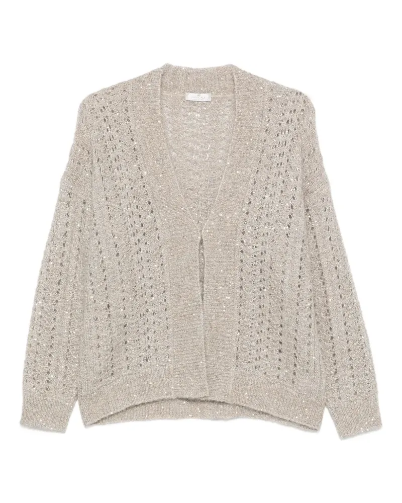 PANICALE Cashmere Cardigan mit Pailletten - Nude Nude