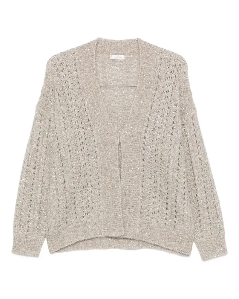 PANICALE Cashmere Cardigan mit Pailletten - Nude Nude