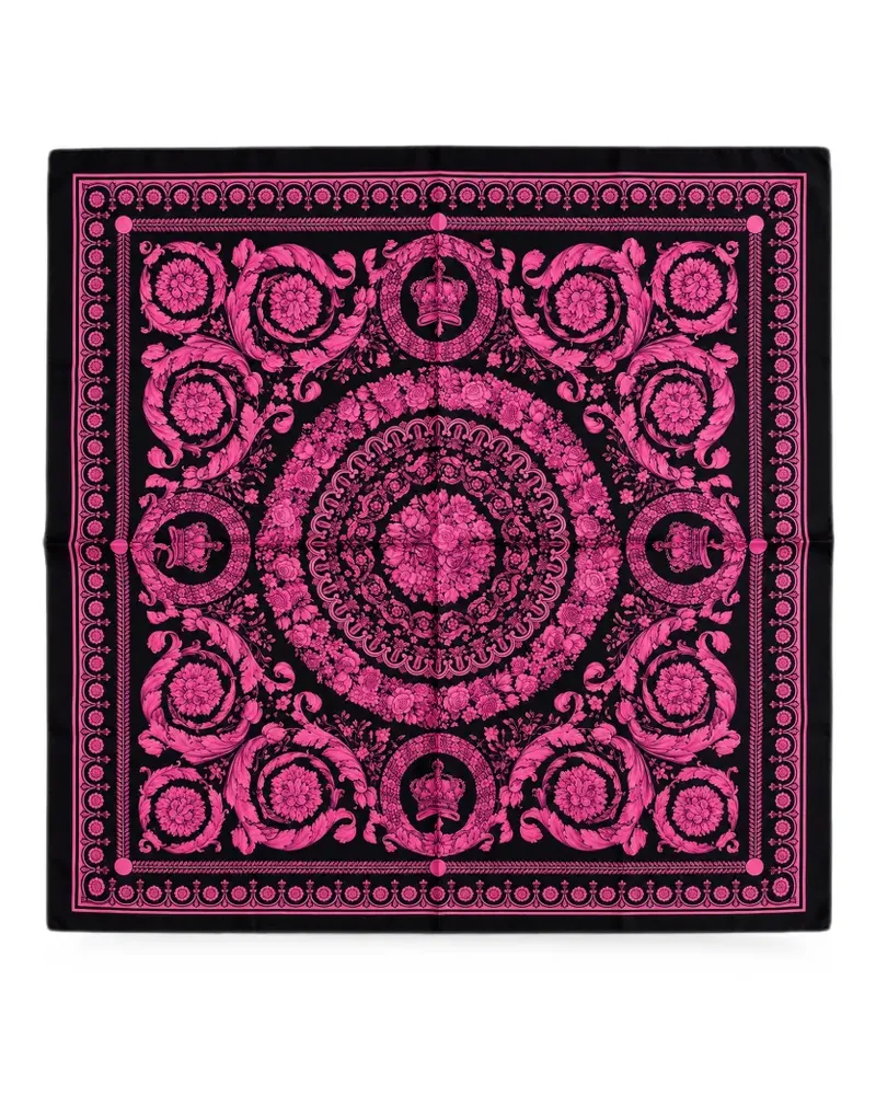 Versace Barocco print silk scarf - Schwarz Schwarz