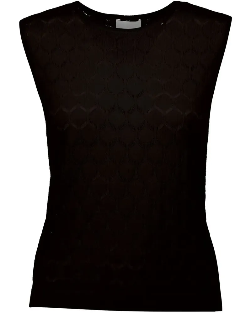 ALLUDE Gestricktes Oberteil - Schwarz Schwarz