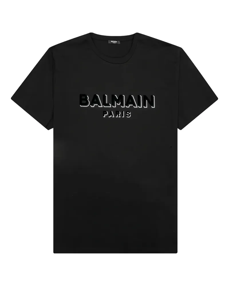 Balmain T-Shirt mit Logo-Print - Schwarz Schwarz