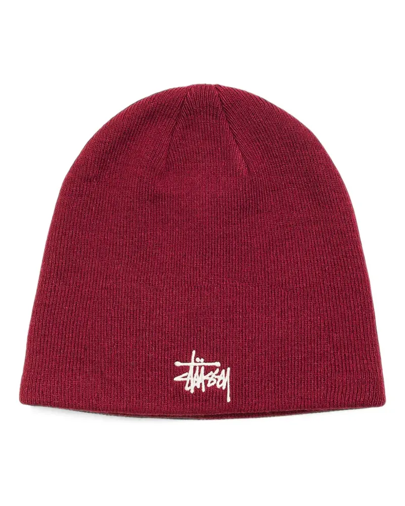 Stüssy Basic logo-embroidered beanie hat - Rot Rot