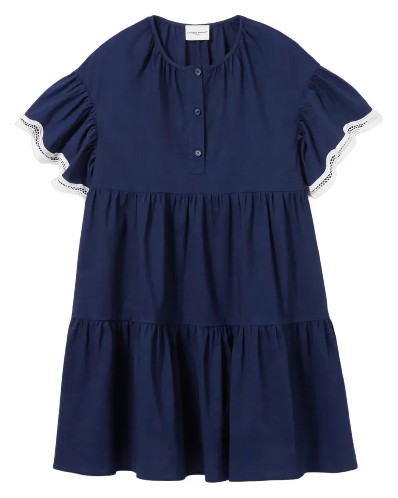 Claudie Pierlot Minikleid mit Kontrastbesatz - Blau Blau