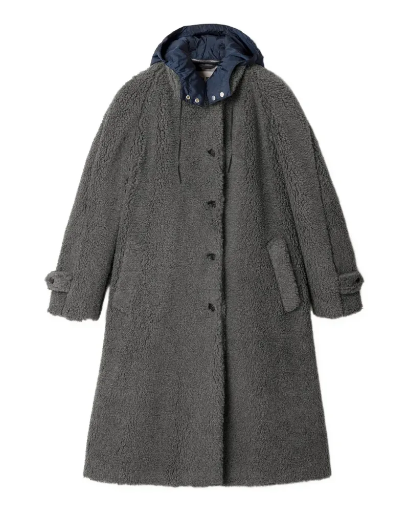 Miu Miu single-breasted fleece coat - Grau Grau