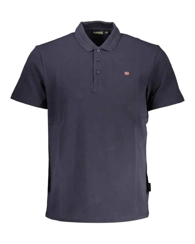 Napapijri logo-patch polo shirt - Blau Blau