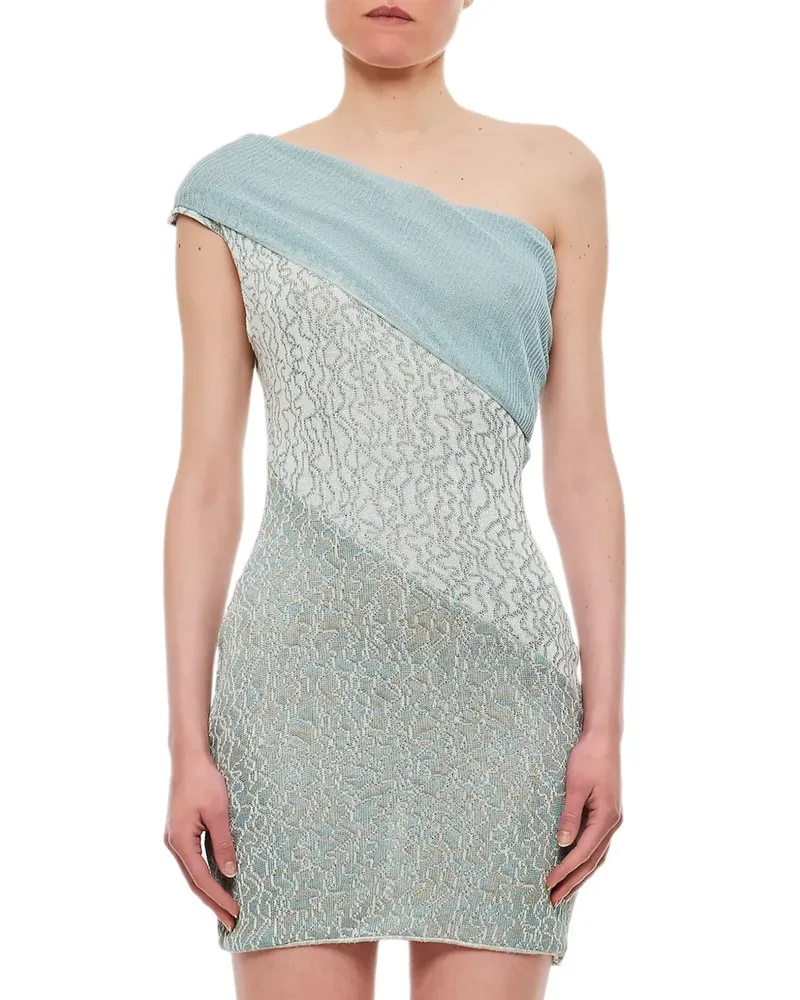 VITELLI Strukturiertes One-Shoulder-Minikleid - Blau Blau