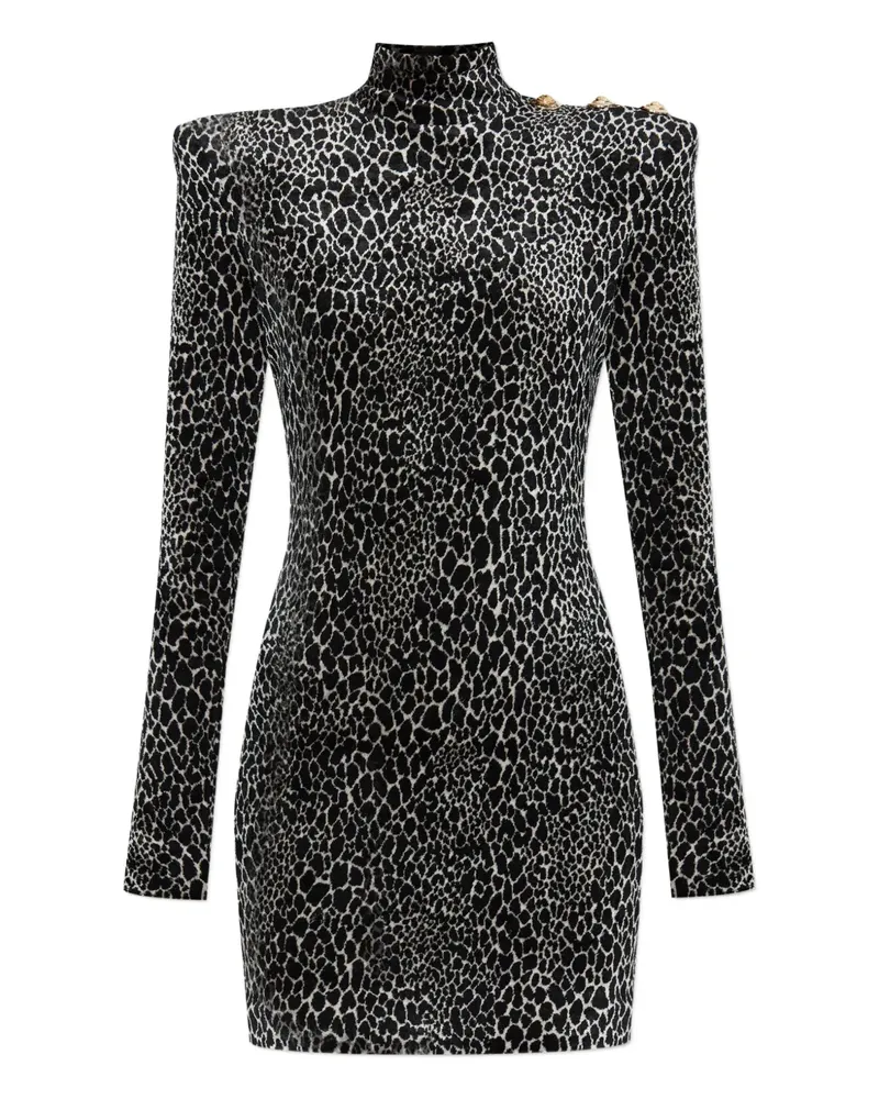 Balmain Kleid mit Animal-Print - Schwarz Schwarz