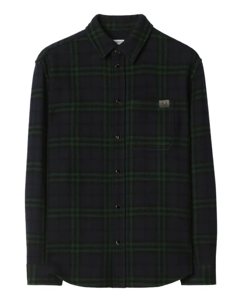 Burberry classic-fit Check wool shirt - Blau Blau