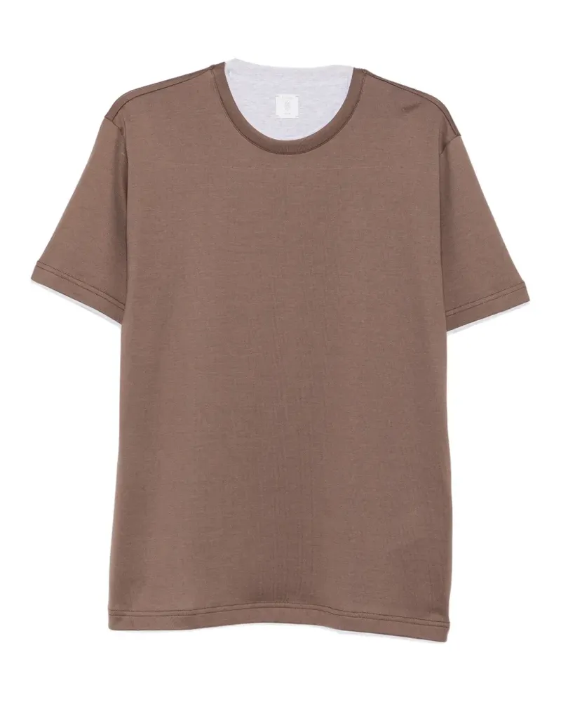 Eleventy T-Shirt im Layering-Look - Braun Braun