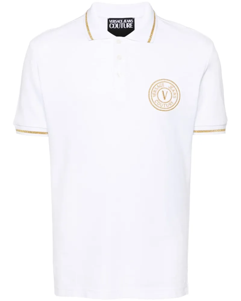 Versace Jeans Poloshirt mit Logo-Stickerei - Weiß Weiß