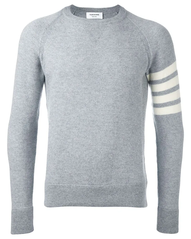 Thom Browne Kaschmirpullover mit gestreiftem Ärmel - Grau Grau