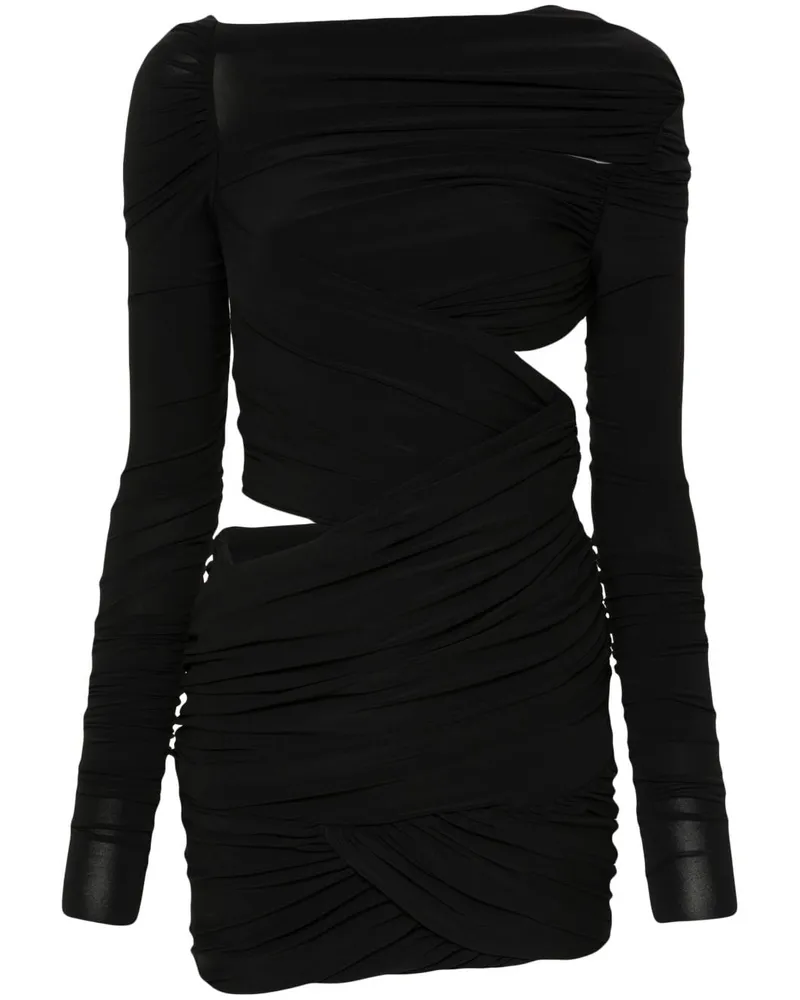 ATTICO Gewickeltes Minikleid - Schwarz Schwarz