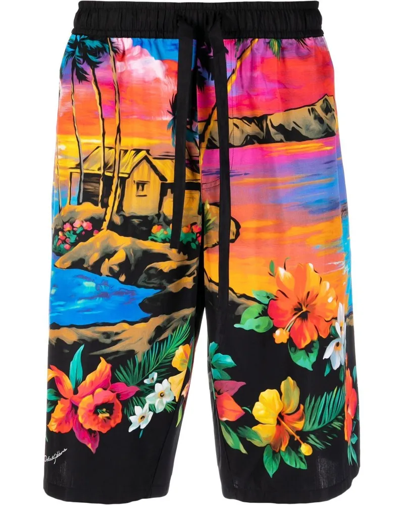 Dolce & Gabbana Bermudas mit tropischem Print - Rosa Rosa