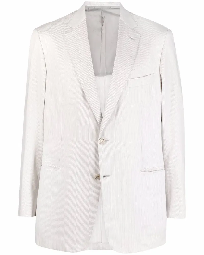 Brioni Gestreiftes Sakko - Weiß Weiß