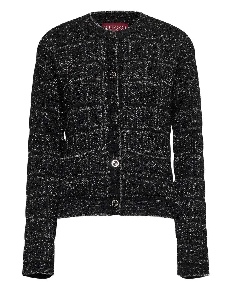 Gucci Karierter Cardigan mit GG - Schwarz Schwarz