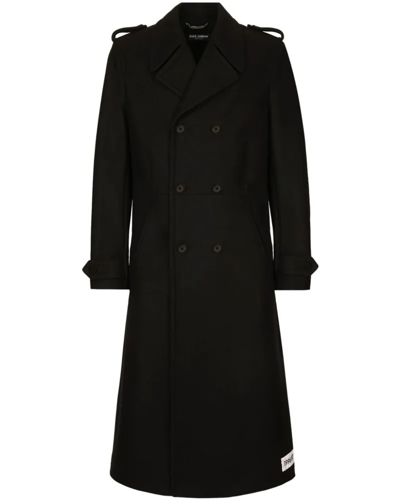 Dolce & Gabbana Trenchcoat mit Logo-Patch Schwarz