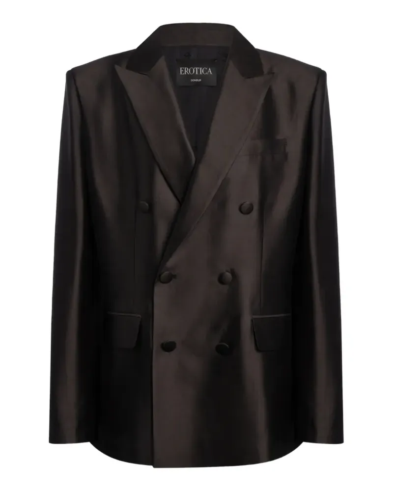 Dondup double-breasted satin jacket - Schwarz Schwarz