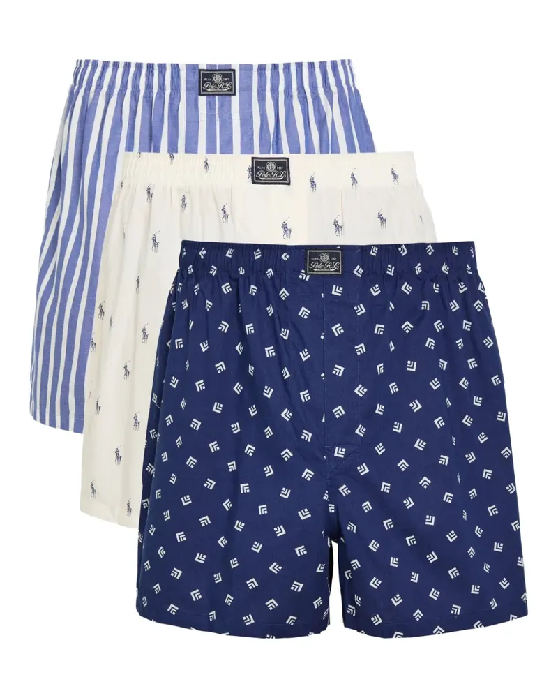 Ralph Lauren striped print boxer set of three - Blau Blau