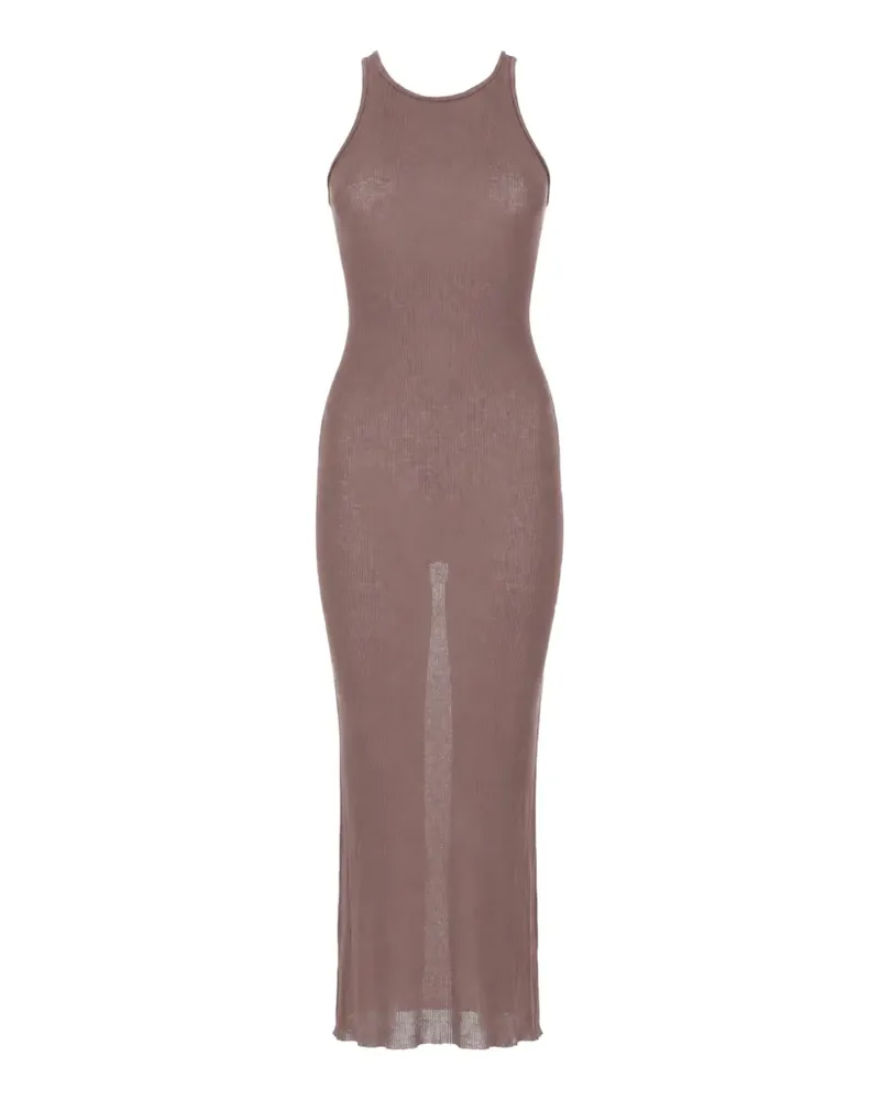 Rick Owens Geripptes Maxikleid - Grau Grau