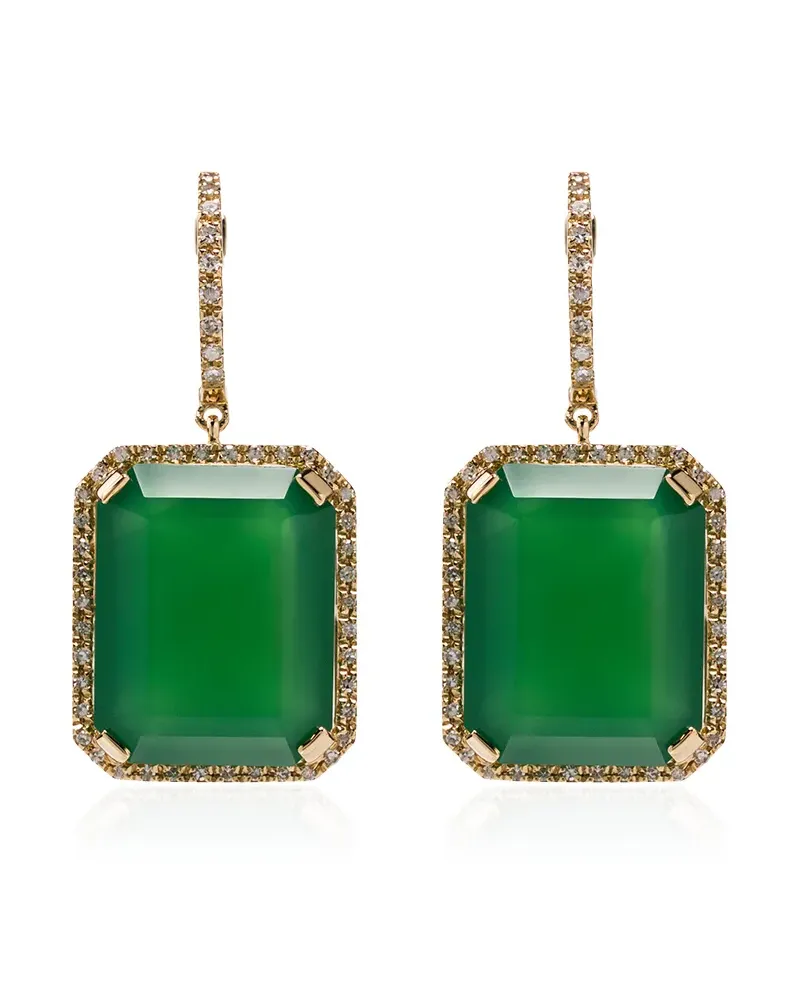 SHAY 18kt Gelbgoldohrringe - GREEN ONYX Green