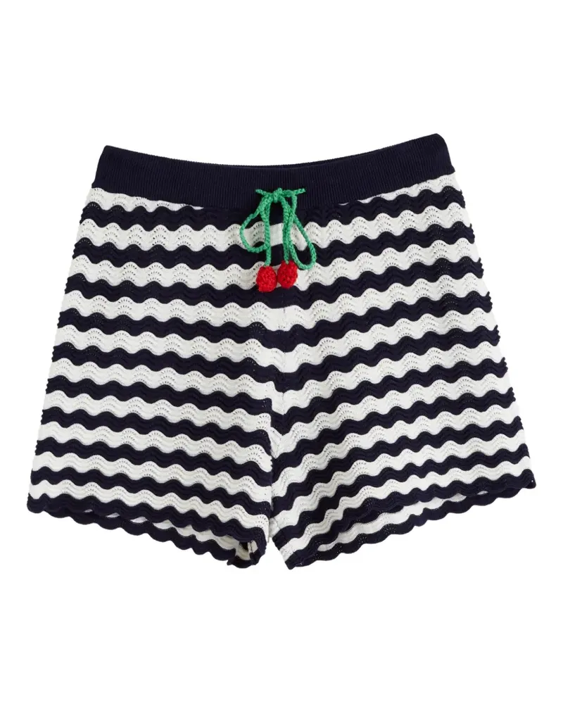 Chinti & Parker Gehäkelte Shorts mit Kirschen - Blau Blau