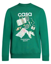 Casablanca Paris Equipement Sportif Sweatshirt aus Bio-Baumwolle Grün