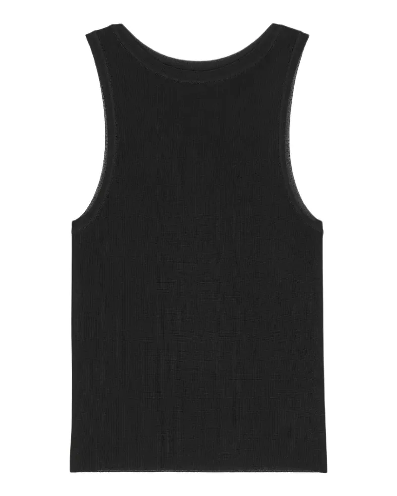 Saint Laurent Geripptes Trägershirt - Schwarz Schwarz