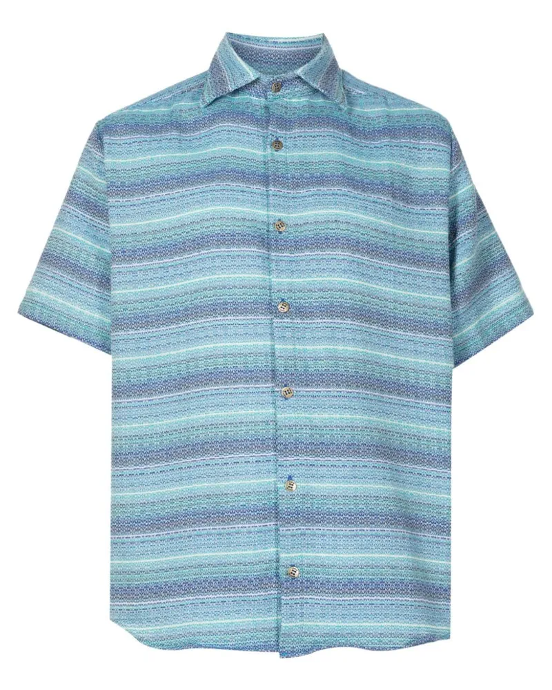 Amir Slama Jacquard-Hemd mit Logo-Gravur - Blau Blau