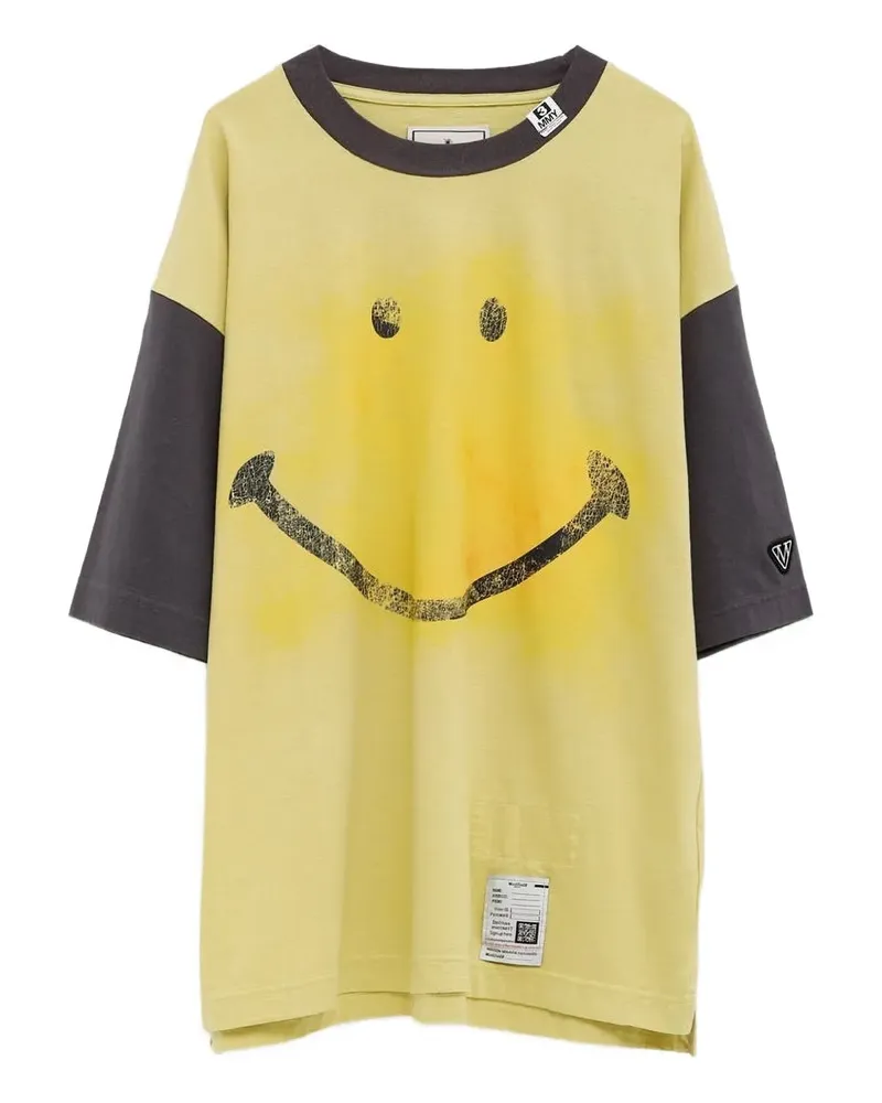 MIHARAYASUHIRO T-Shirt mit Smiley-Print - Gelb Gelb