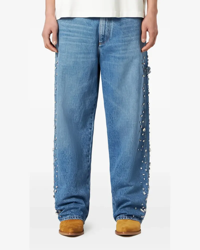 1989 STUDIO Jeans mit Kristallverzierung - Blau Blau