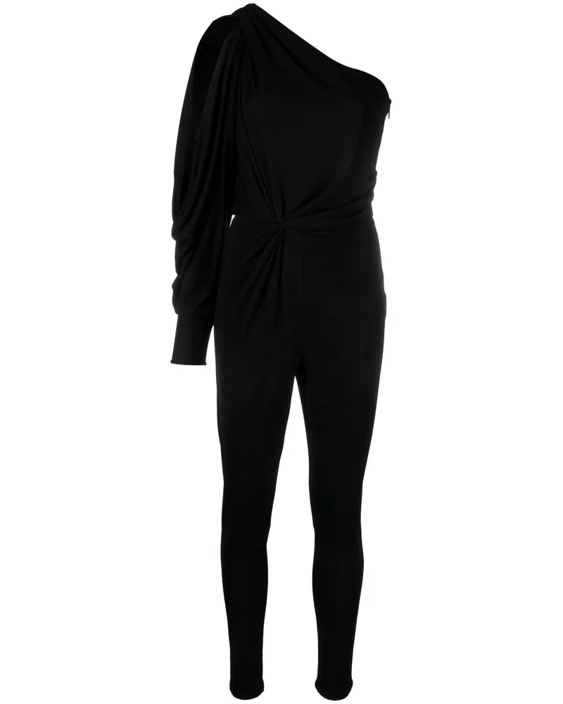 Saint Laurent One-Shoulder-Jumpsuit - Schwarz Schwarz