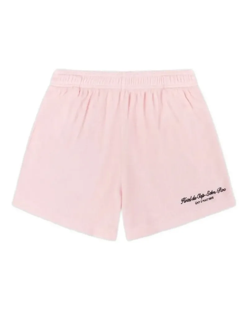 SPORTY & RICH Leinenshorts mit bestickter Tasche - Rosa Rosa
