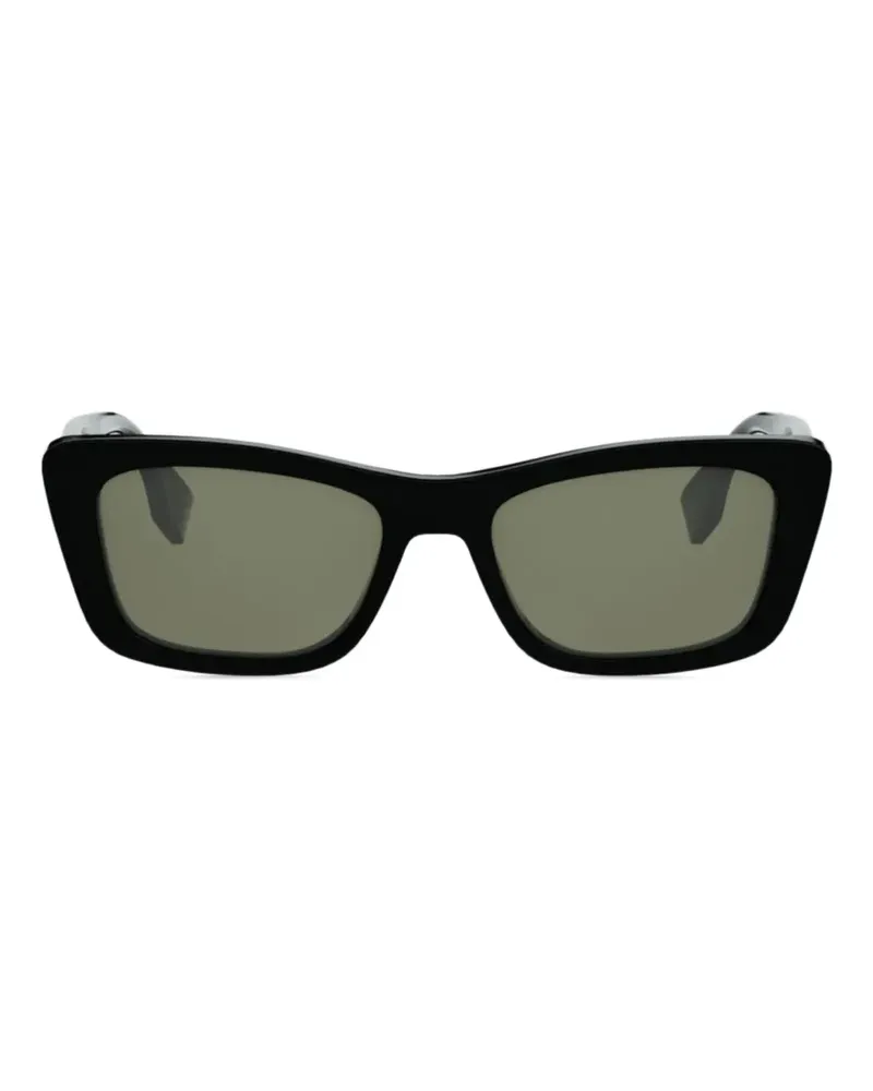Fendi Sonnenbrille mit eckigem Gestell - Schwarz Schwarz