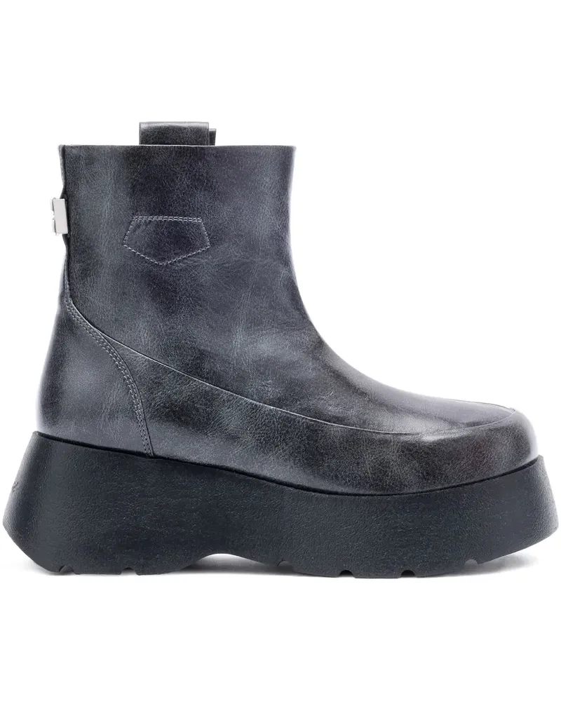 Ganni Kat Plateau-Stiefel mit Lasche - Grau Grau