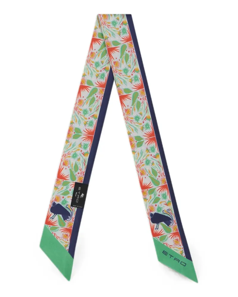 Etro x Tabby Booth Seidenschal mit Paisley-Print - Weiß Weiß