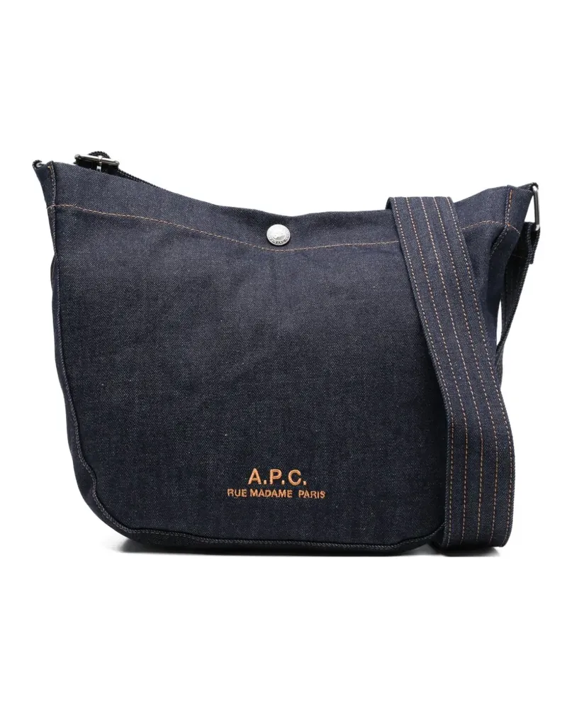 A.P.C. Schultertasche im Jeans-Look - Blau Blau
