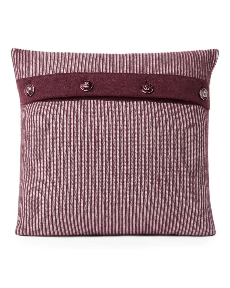 Brunello Cucinelli Geknöpftes Vanisé Kissen mit Streifen (40cm x 40cm) - Rot Rot