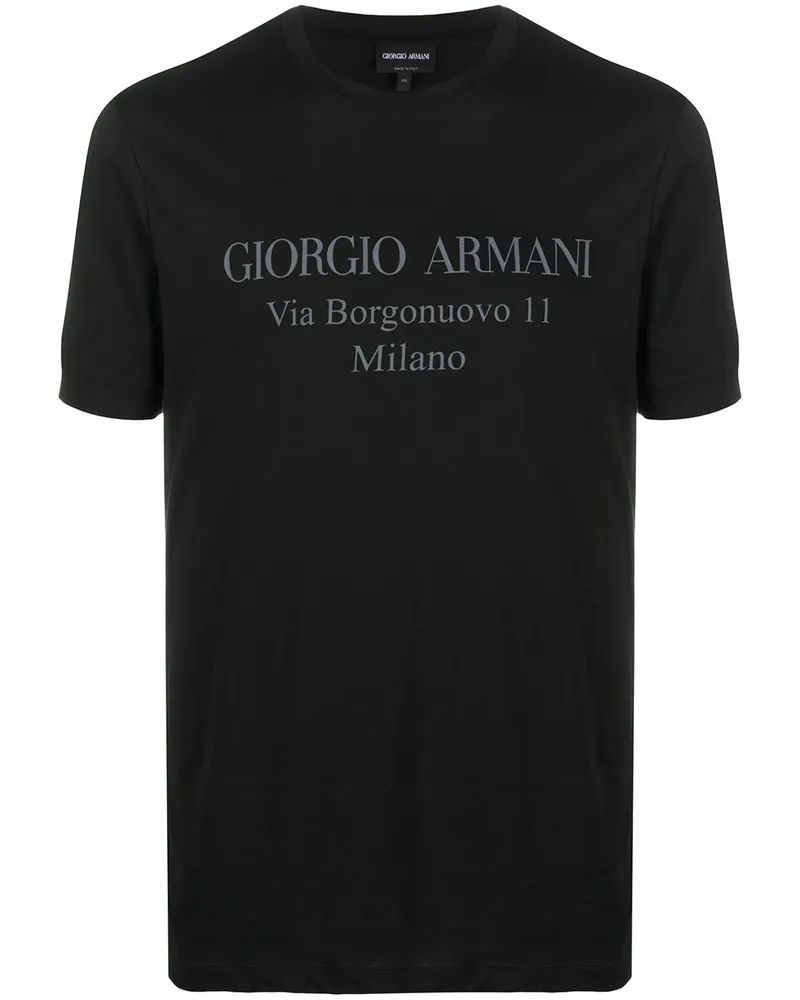 Giorgio Armani logo print T-shirt - Schwarz Schwarz