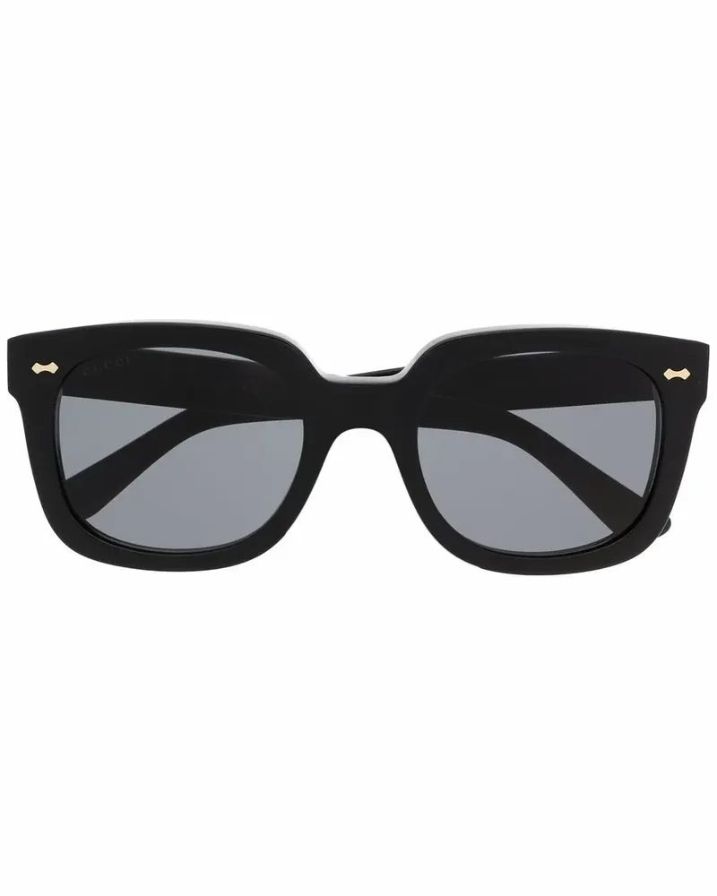 Gucci Sonnenbrille mit eckigem Gestell - Schwarz Schwarz