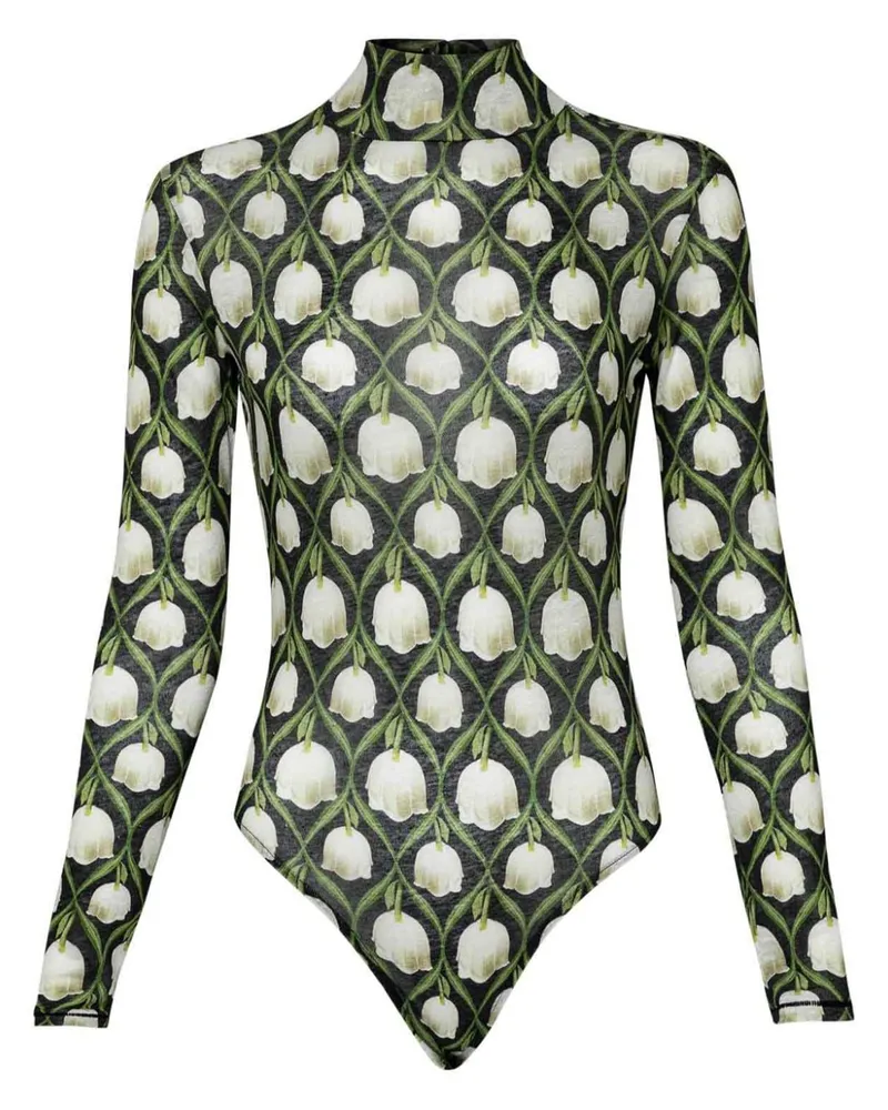 AGUA BENDITA Cayena Perla Body mit Blumen-Print - Schwarz Schwarz