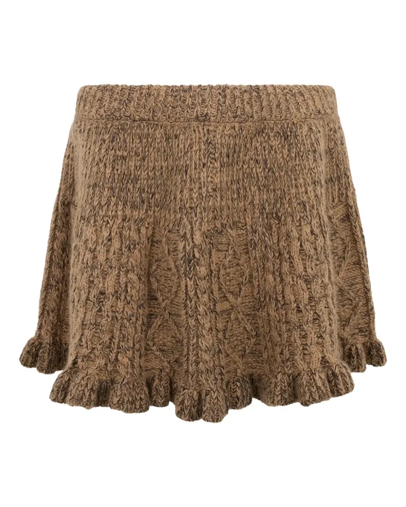 Valentino Garavani Gerüschter Rock mit Zopfmuster - Braun Braun