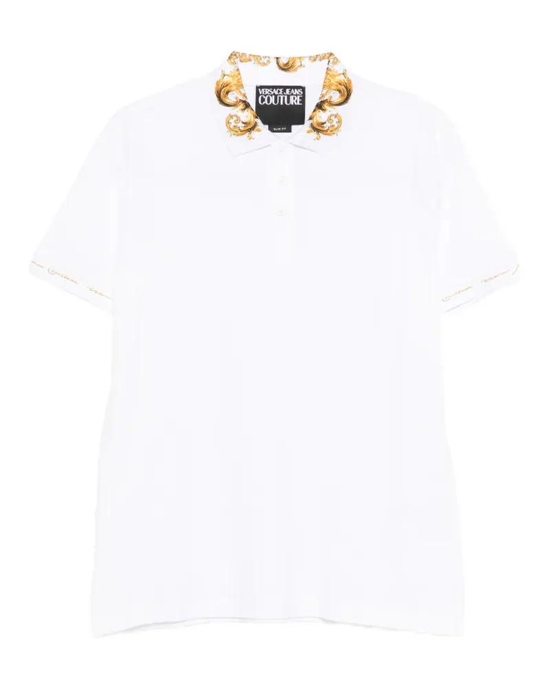 Versace Jeans baroque-pattern-collar polo shirt - Weiß Weiß