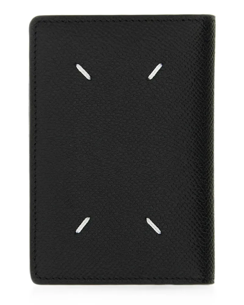 Maison Margiela Four Stitches leather cardholder - Schwarz Schwarz
