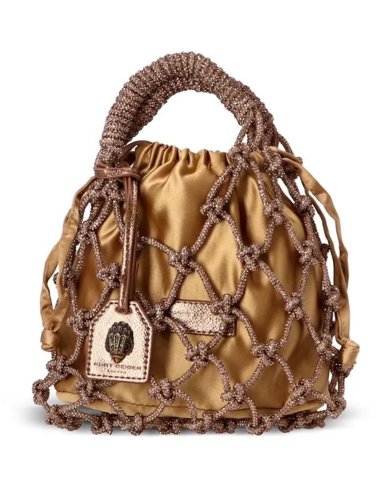 Kurt Geiger Makramee-Handtasche mit Strass - Braun Braun